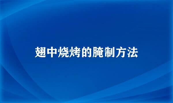 翅中烧烤的腌制方法