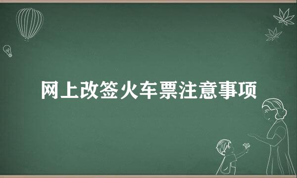 网上改签火车票注意事项