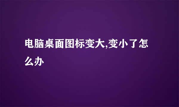 电脑桌面图标变大,变小了怎么办