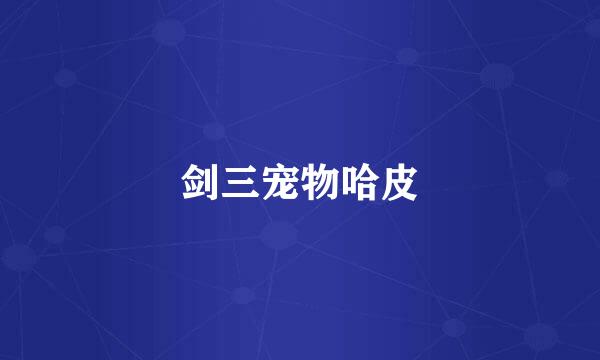 剑三宠物哈皮