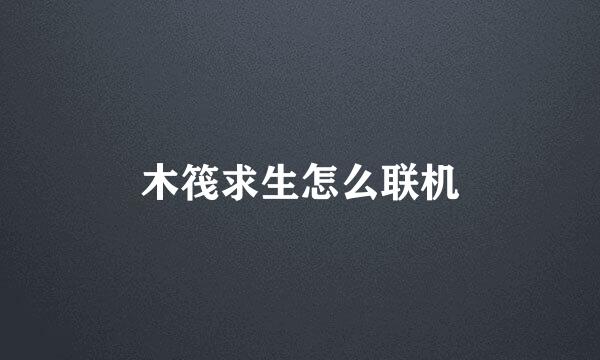 木筏求生怎么联机
