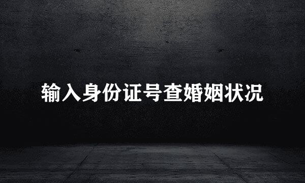 输入身份证号查婚姻状况