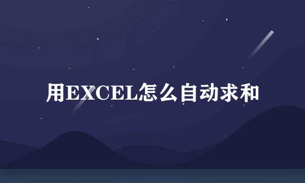 用EXCEL怎么自动求和