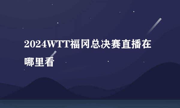 2024WTT福冈总决赛直播在哪里看