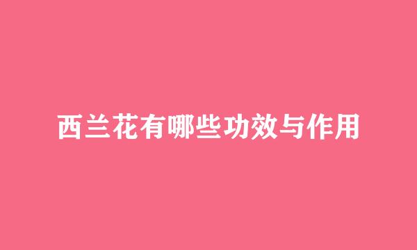 西兰花有哪些功效与作用