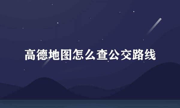 高德地图怎么查公交路线