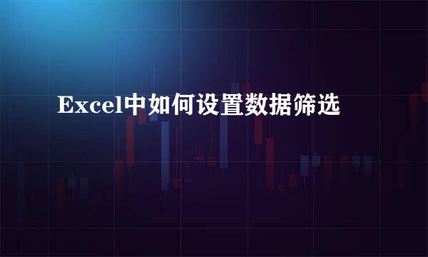 Excel中如何设置数据筛选