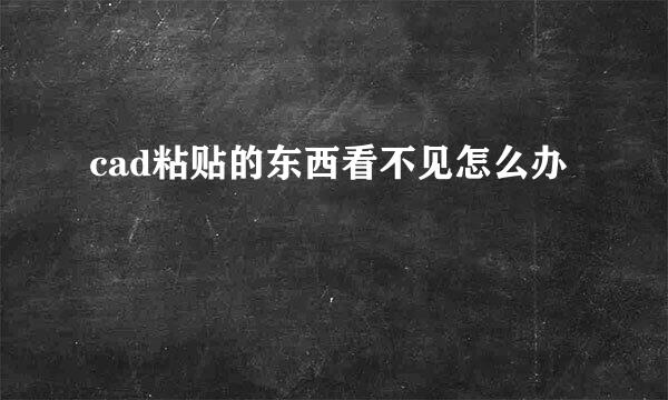 cad粘贴的东西看不见怎么办