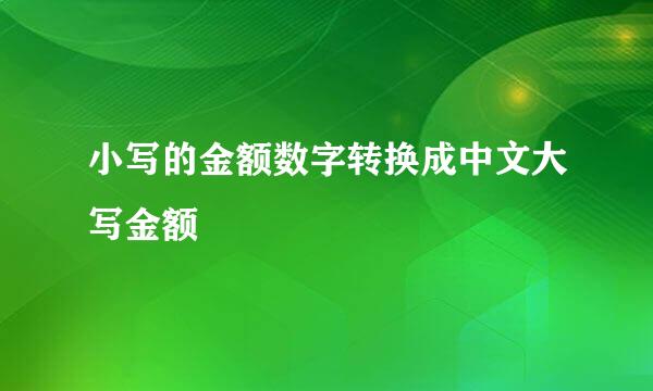 小写的金额数字转换成中文大写金额