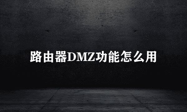路由器DMZ功能怎么用