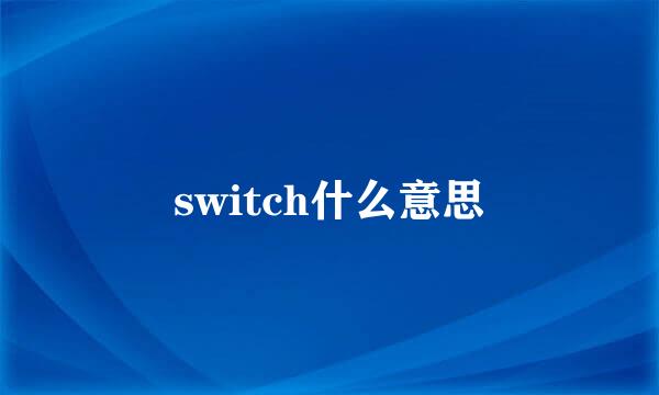 switch什么意思