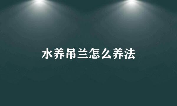 水养吊兰怎么养法