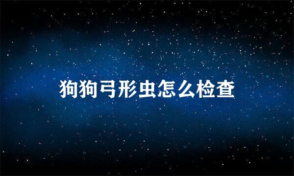 狗狗弓形虫怎么检查