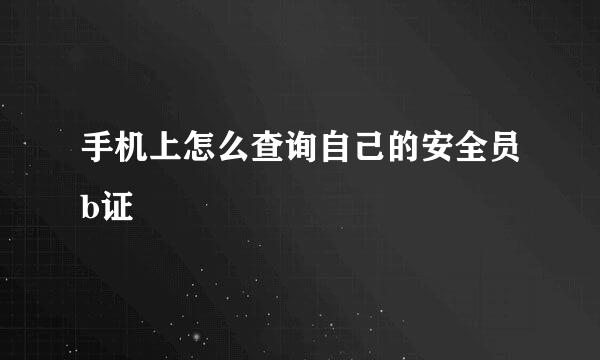 手机上怎么查询自己的安全员b证