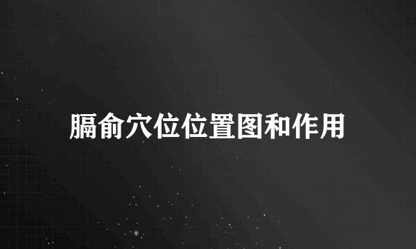 膈俞穴位位置图和作用
