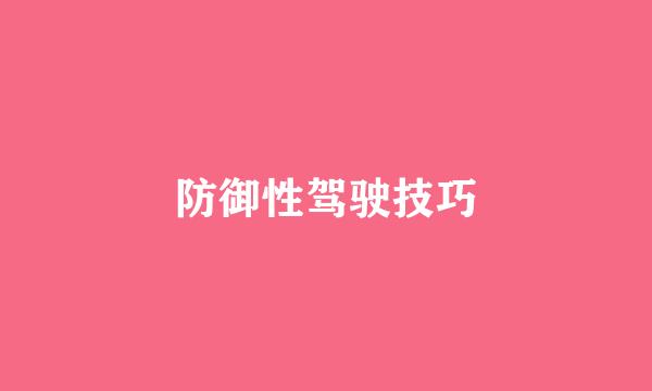 防御性驾驶技巧