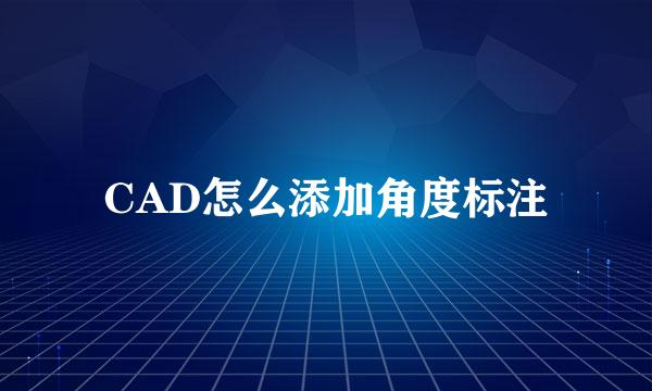 CAD怎么添加角度标注