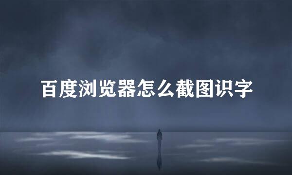 百度浏览器怎么截图识字