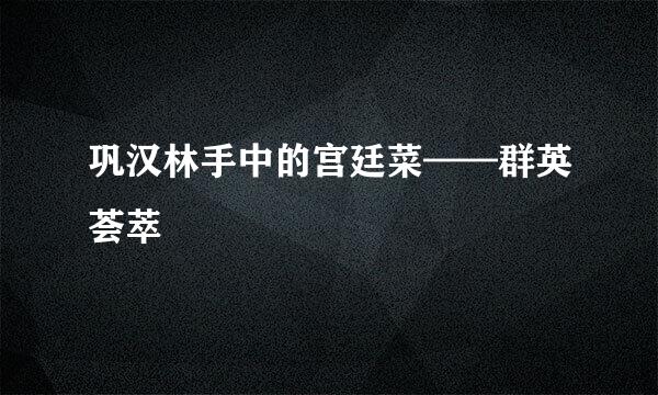 巩汉林手中的宫廷菜——群英荟萃