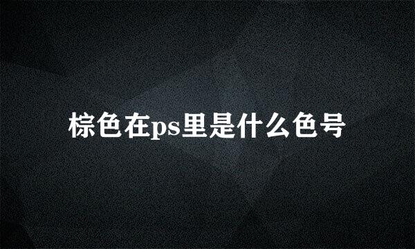棕色在ps里是什么色号