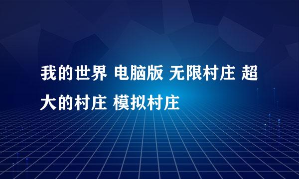 我的世界 电脑版 无限村庄 超大的村庄 模拟村庄