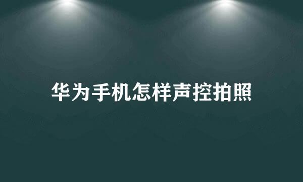 华为手机怎样声控拍照