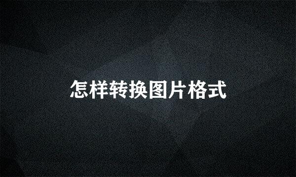 怎样转换图片格式