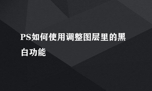 PS如何使用调整图层里的黑白功能