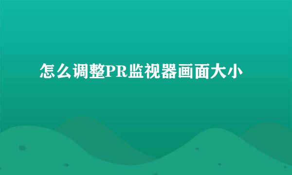 怎么调整PR监视器画面大小