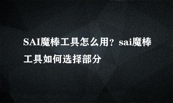 SAI魔棒工具怎么用？sai魔棒工具如何选择部分