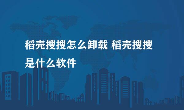 稻壳搜搜怎么卸载 稻壳搜搜是什么软件