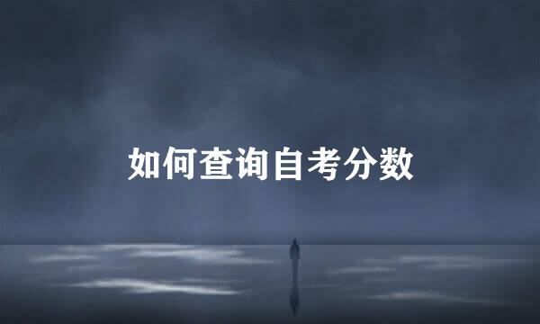 如何查询自考分数