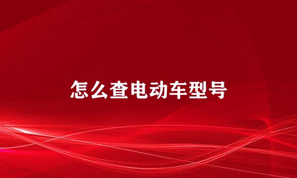 怎么查电动车型号