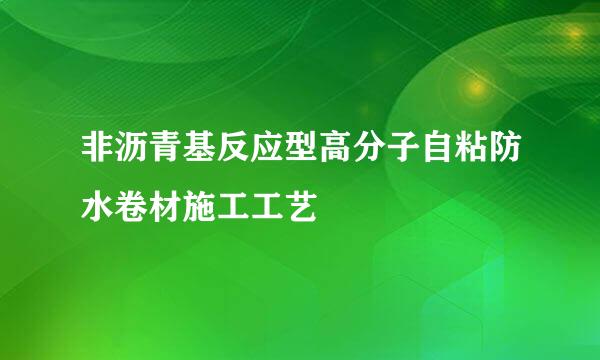 非沥青基反应型高分子自粘防水卷材施工工艺