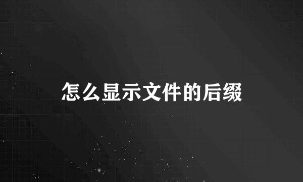 怎么显示文件的后缀
