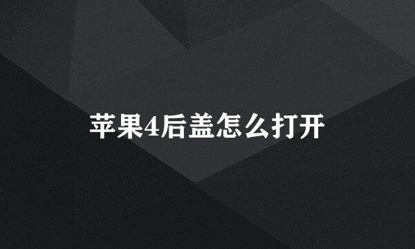 苹果4后盖怎么打开