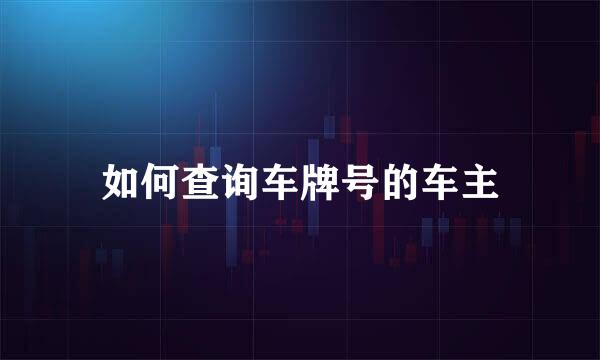 如何查询车牌号的车主