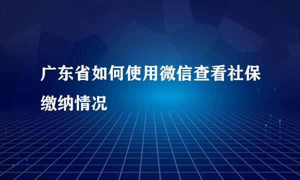 广东省如何使用微信查看社保缴纳情况