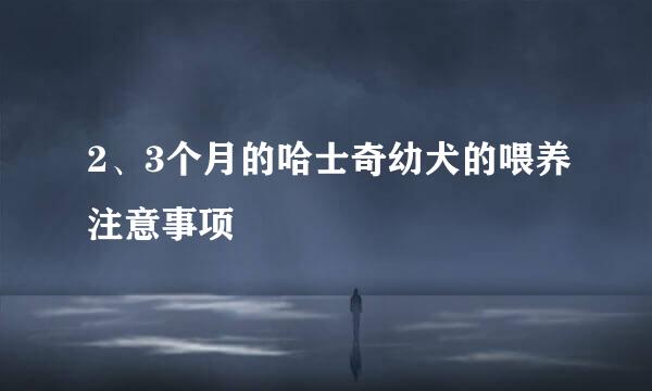 2、3个月的哈士奇幼犬的喂养注意事项