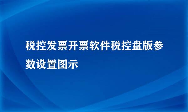 税控发票开票软件税控盘版参数设置图示