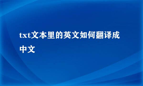 txt文本里的英文如何翻译成中文
