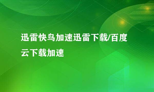 迅雷快鸟加速迅雷下载/百度云下载加速