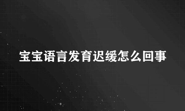 宝宝语言发育迟缓怎么回事