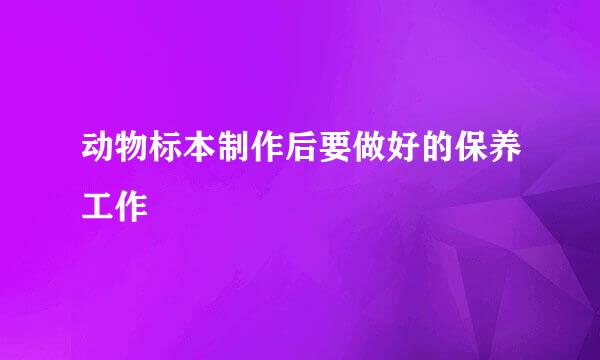 动物标本制作后要做好的保养工作