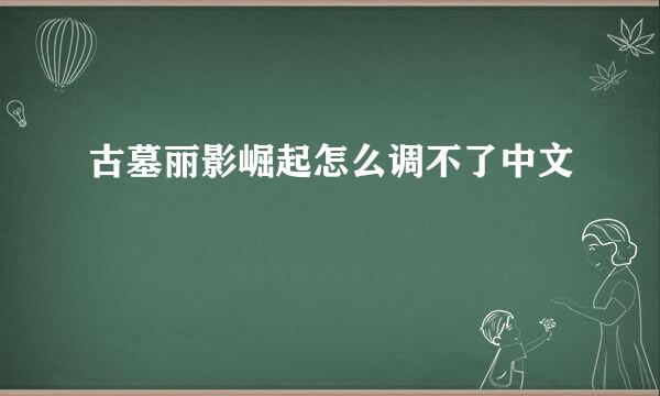 古墓丽影崛起怎么调不了中文