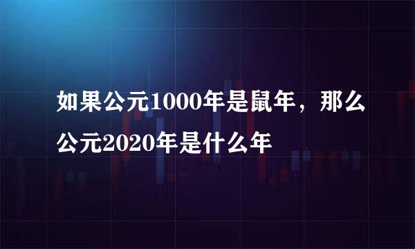 如果公元1000年是鼠年，那么公元2020年是什么年