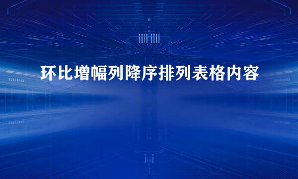 环比增幅列降序排列表格内容