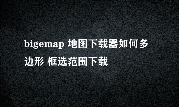 bigemap 地图下载器如何多边形 框选范围下载