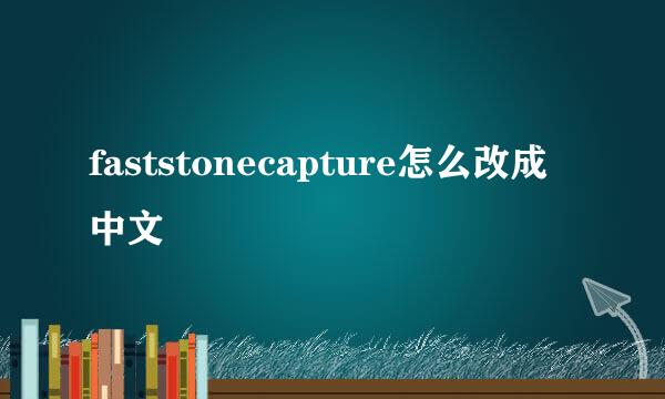 faststonecapture怎么改成中文