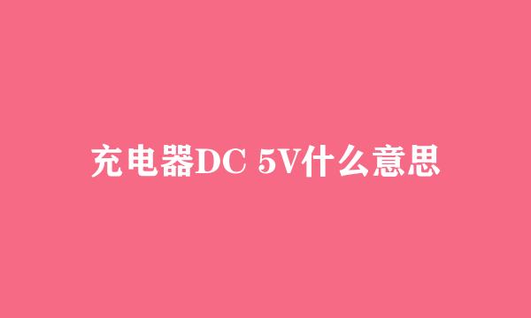 充电器DC 5V什么意思